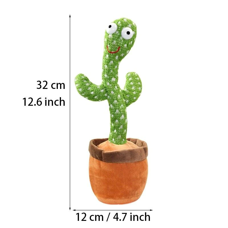 Dancing Cactus Plush Toy Doll - Singing, Talking, Recording, and LED Light-Up Fun Gift