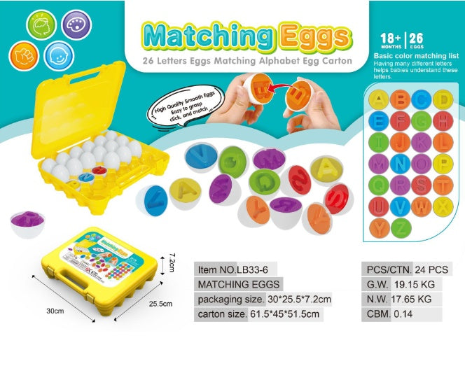Educational Shape and Color Matching Egg Toy for Toddlers