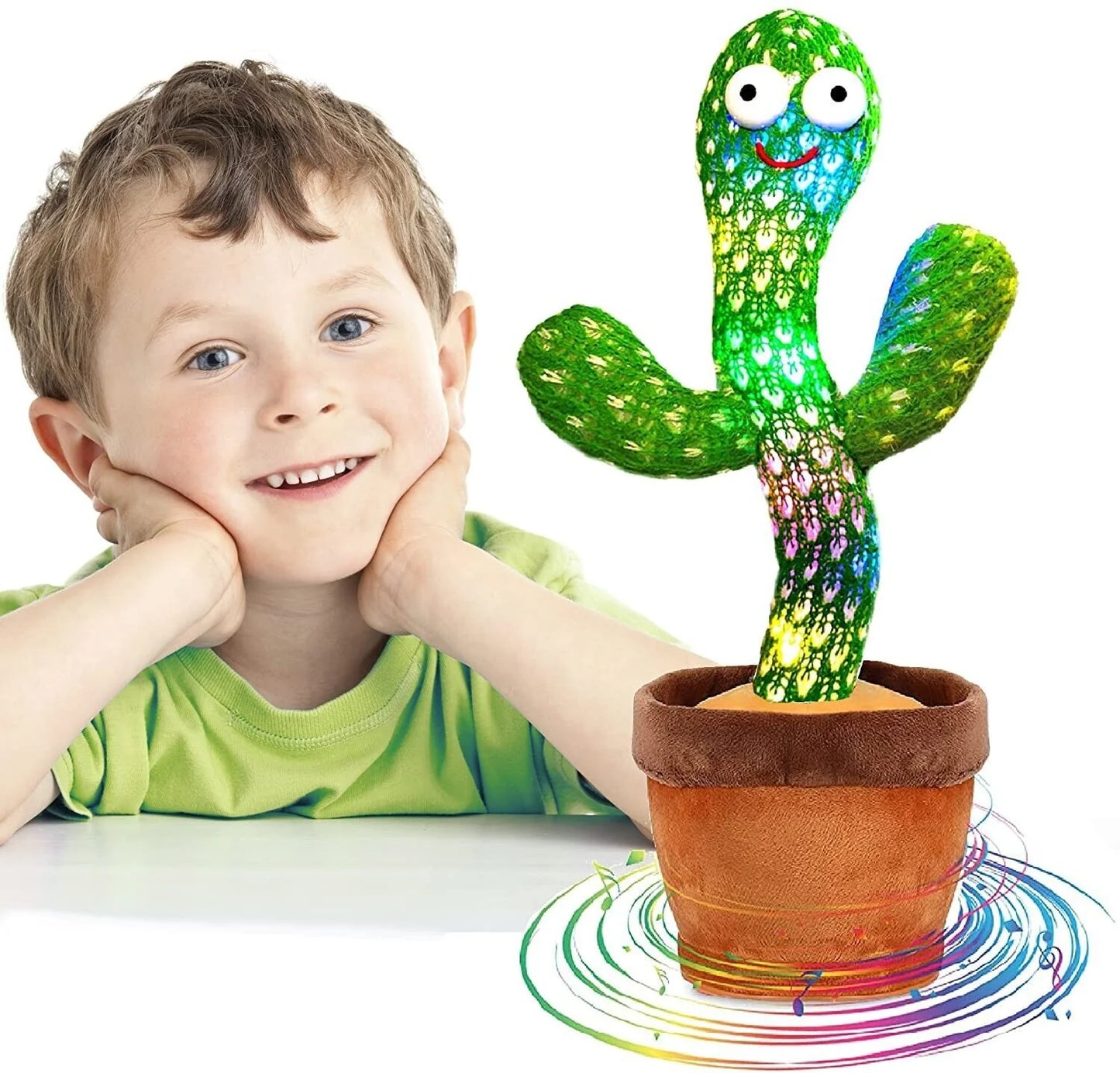 Dancing Cactus Plush Toy Doll - Singing, Talking, Recording, and LED Light-Up Fun Gift