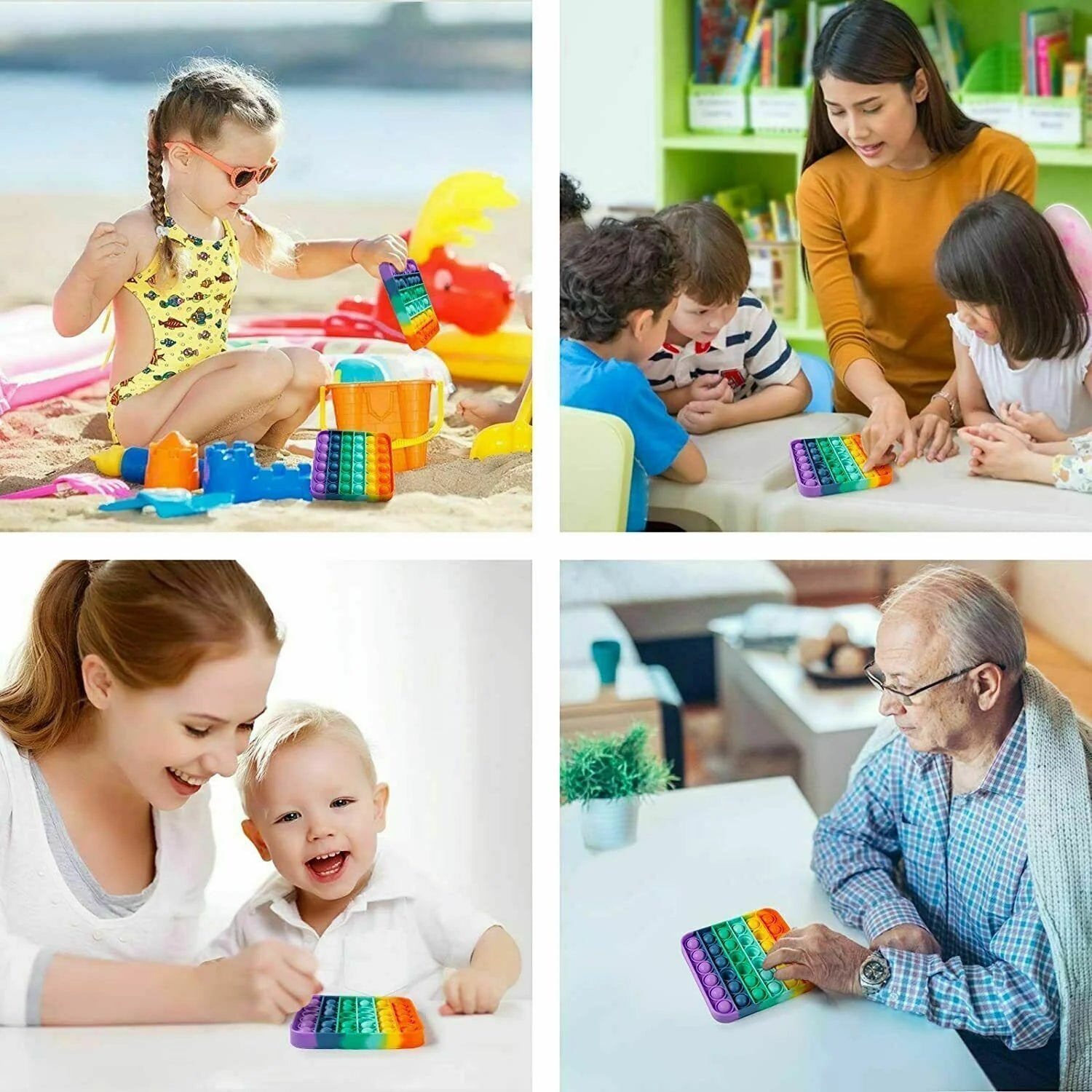 Popit Fidget Toy - Push Bubble Sensory Stress Relief Game for Kids and Families