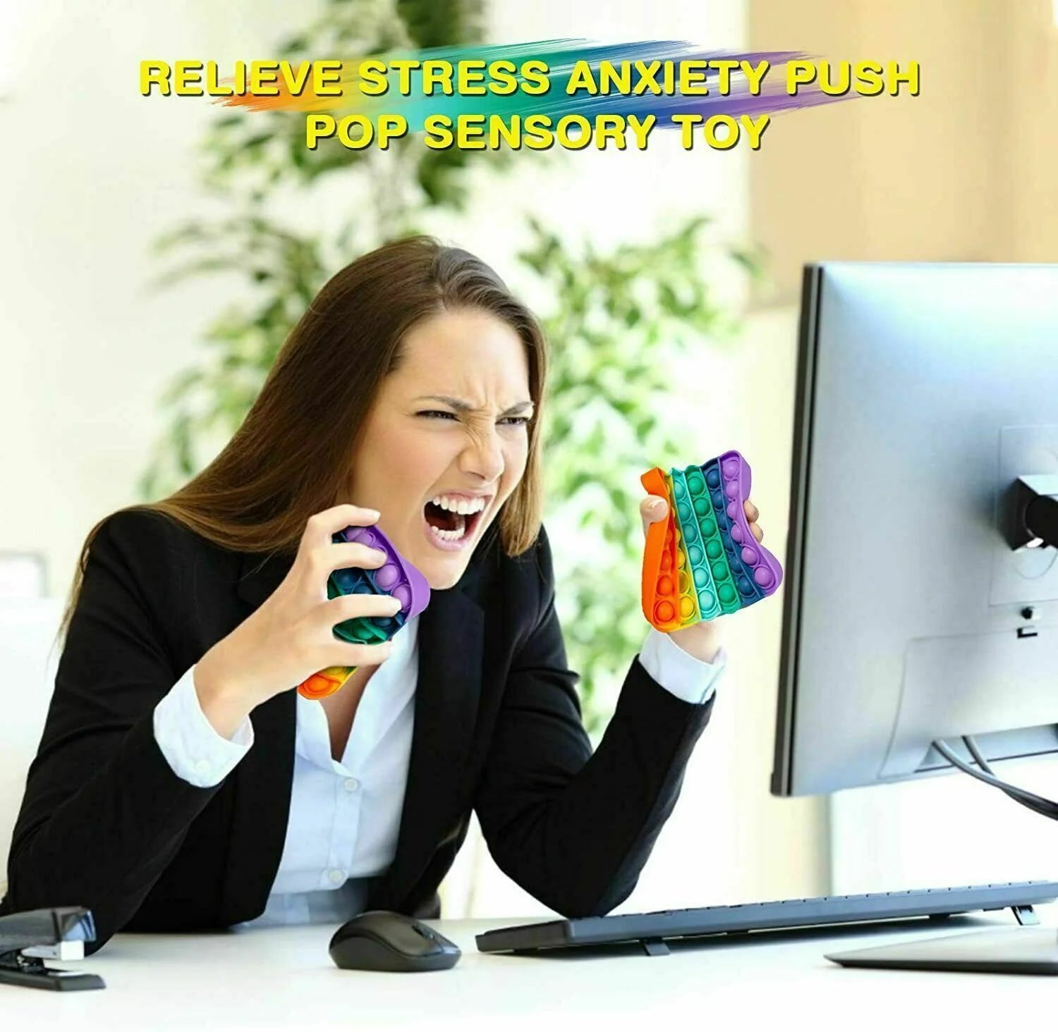 Popit Fidget Toy - Push Bubble Sensory Stress Relief Game for Kids and Families